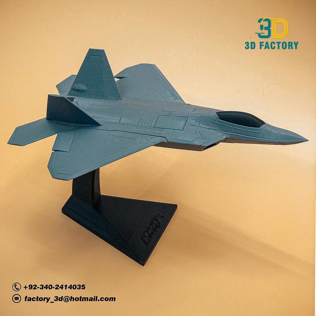 3D printed F-22 Raptor desk model