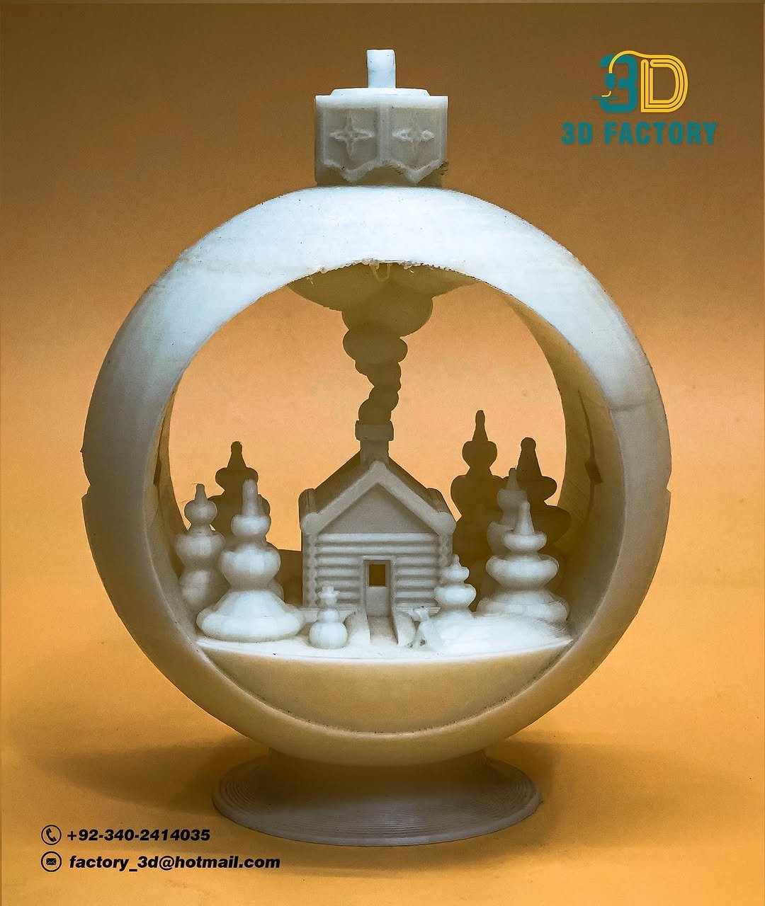 Fine-detail 3D printed snow globe