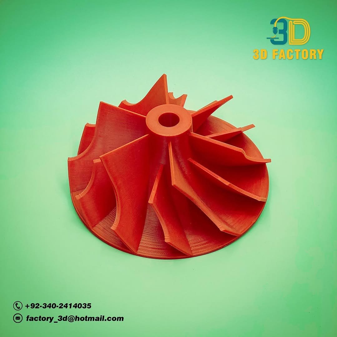 FDM 3D printed turbo impeller in ABS