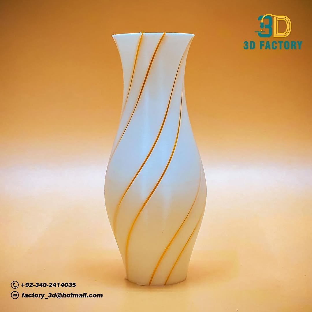 Spiral 3D printed table-top vase